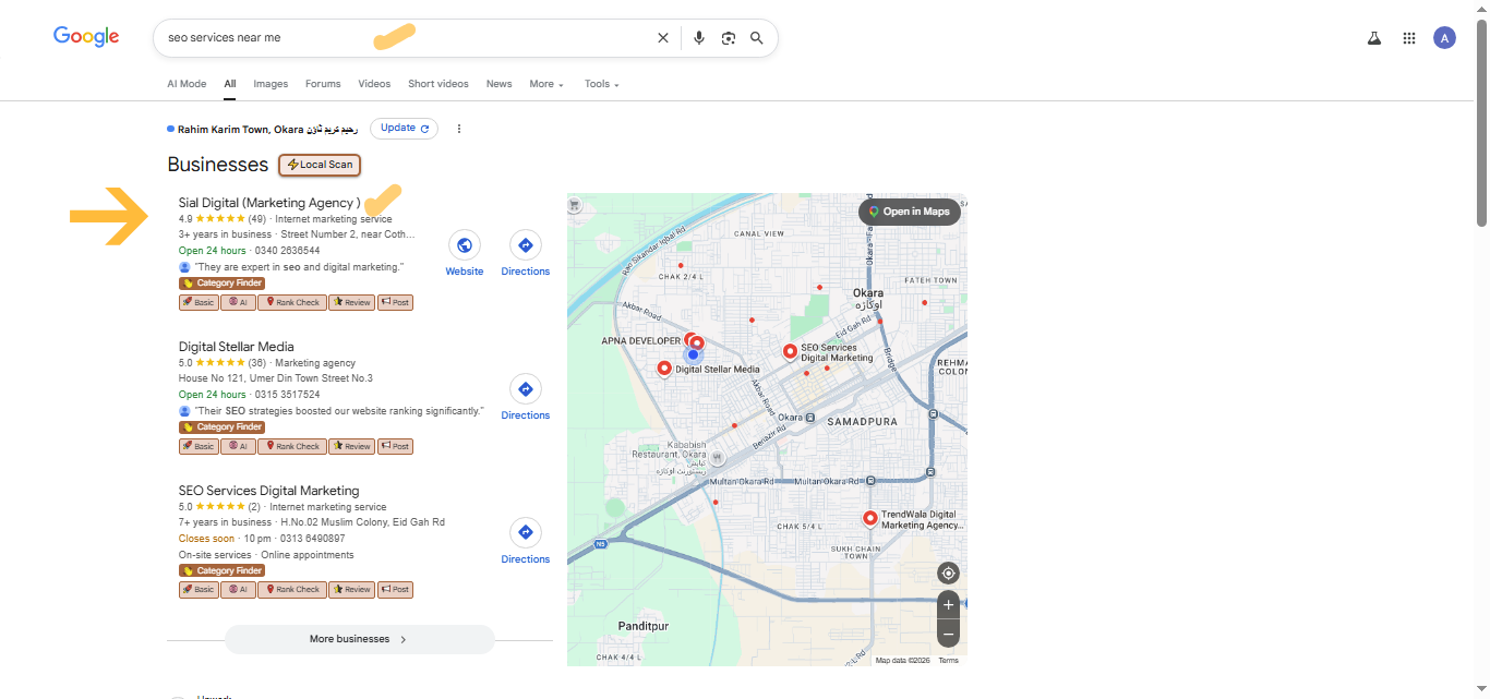 Google Business Profile Pakistan Secondary Category Practical Example