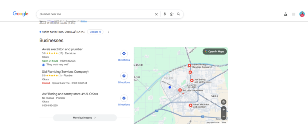 local-seo-example-plumber-in-okara